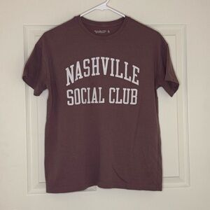 Abercrombie & Fitch Mauve "Nashville Social Club" Short Sleeve Tee